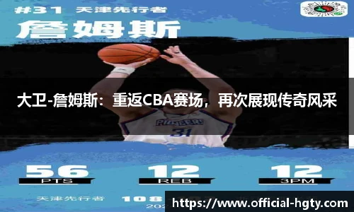 大卫-詹姆斯：重返CBA赛场，再次展现传奇风采